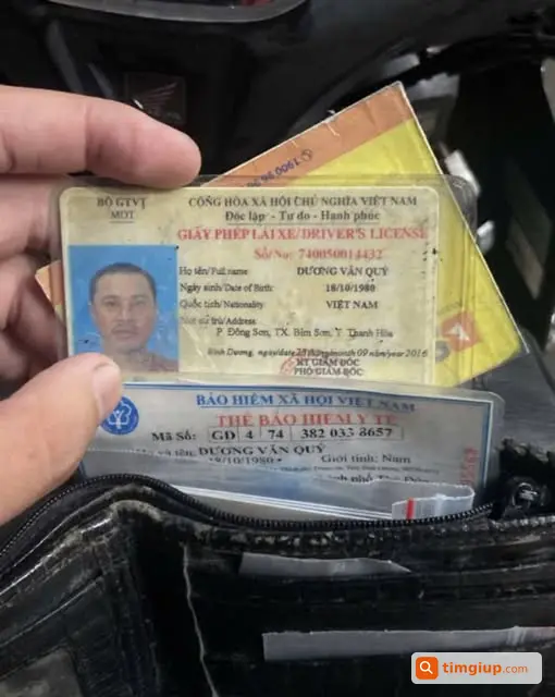 Nhặt Được Bóp Có CCCD Tên Dương Văn Quý Ở Bình Hoà
