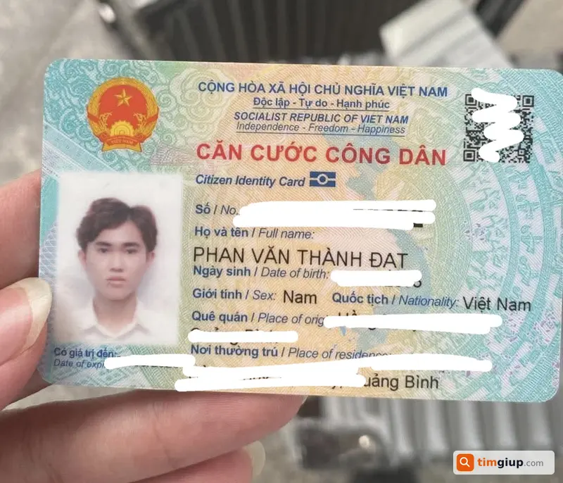 Tìm Giấy Tờ Tùy Thân (CCCD) Tên Phan Văn Thành Đạt Gần Bệnh Viện Thống Nhất TP.HCM