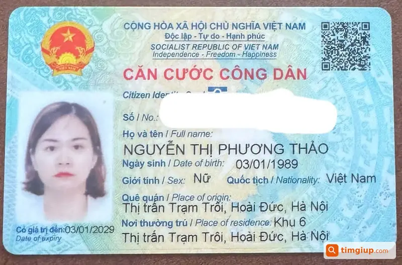 Nhặt Được Căn Cước Công Dân Tại Song Phượng, Đan Phượng, Hà Nội
