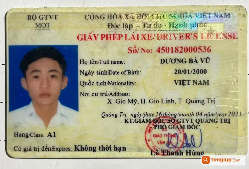 Tìm Ví Xanh Rêu Chứa Giấy Tờ Tên Dương Bá Vũ Tại Tam Bình