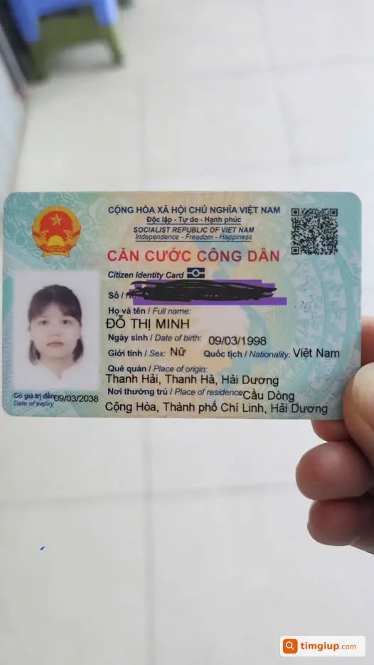 Nhặt Được CCCD Tại Hải Dương, Liên Hệ Nhận Lại