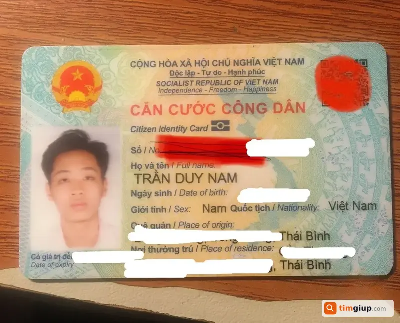 Tìm CCCD Tên Trần Duy Nam Rơi Tại Lê Thanh Nghị, Hà Nội