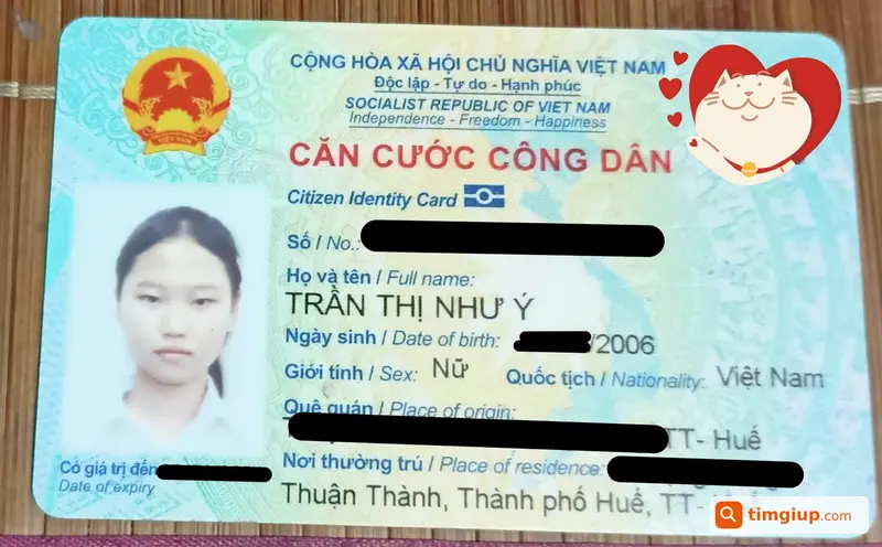 Tìm Ví Rơi Chứa CCCD Trần Thị Như Ý Tại Huế