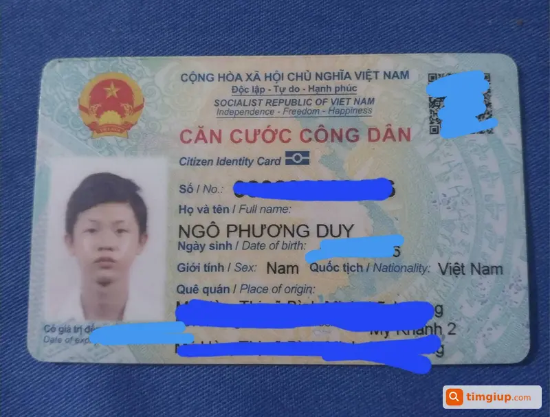 Tìm Ví Kèm CCCD Tên Ngô Phương Duy Tại Bình Minh, Vĩnh Long