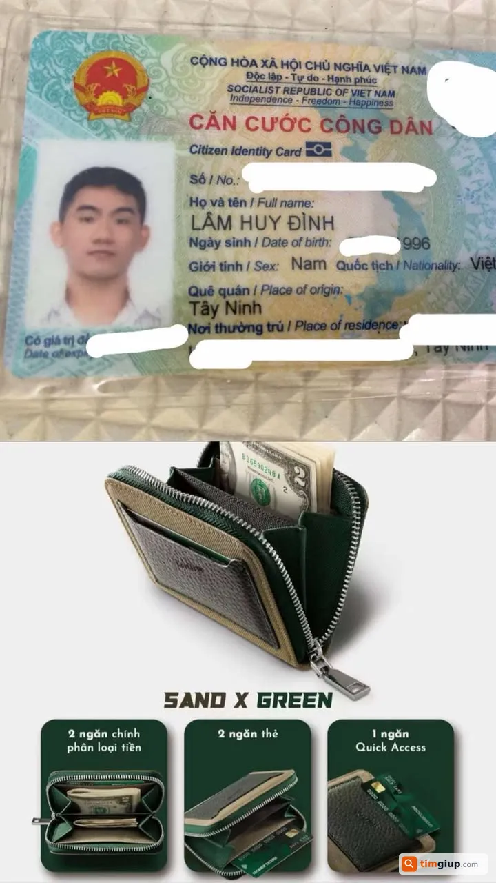 Tìm ví giấy tờ của anh Lâm Huy Đình tại khu vực Linh Xuân, Thủ Đức