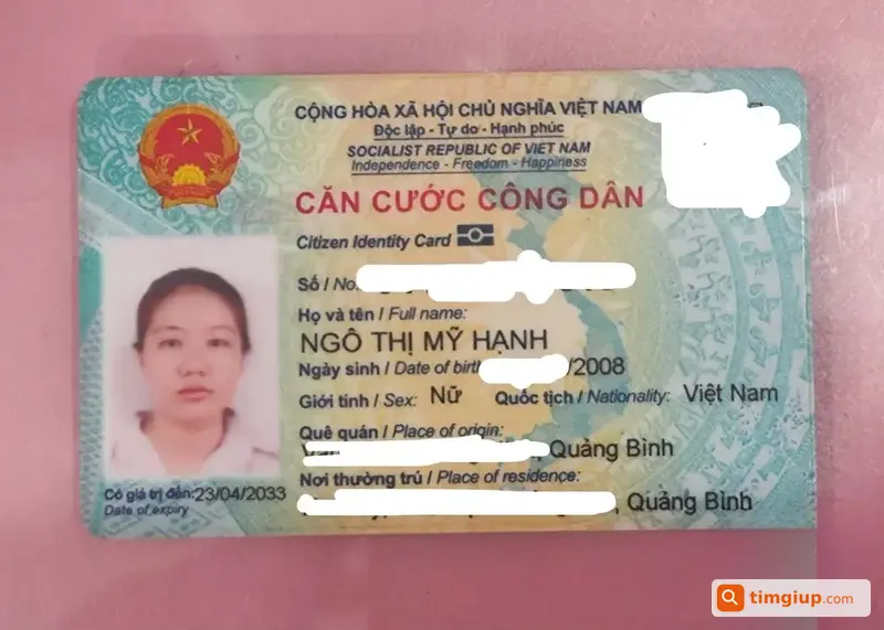Tìm Ví Xám Chứa CCCD Tên Ngô Thị Mỹ Hạnh