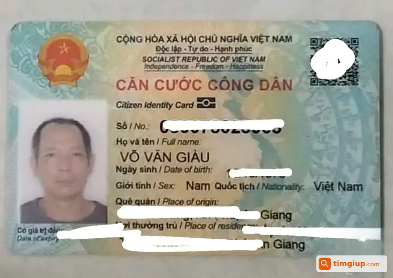 Tìm Bóp Đen Có Bằng Lái Và CCCD Tên Võ Văn Giàu