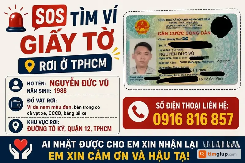 Tìm Ví Da Đen Cùng Giấy Tờ Rơi Tại Tô Ký, Quận 12, TP.HCM