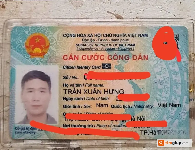 Tìm Giấy Tờ Tùy Thân (CCCD) Trần Xuân Hưng Rơi Ở Sân Bay Tân Sơn Nhất