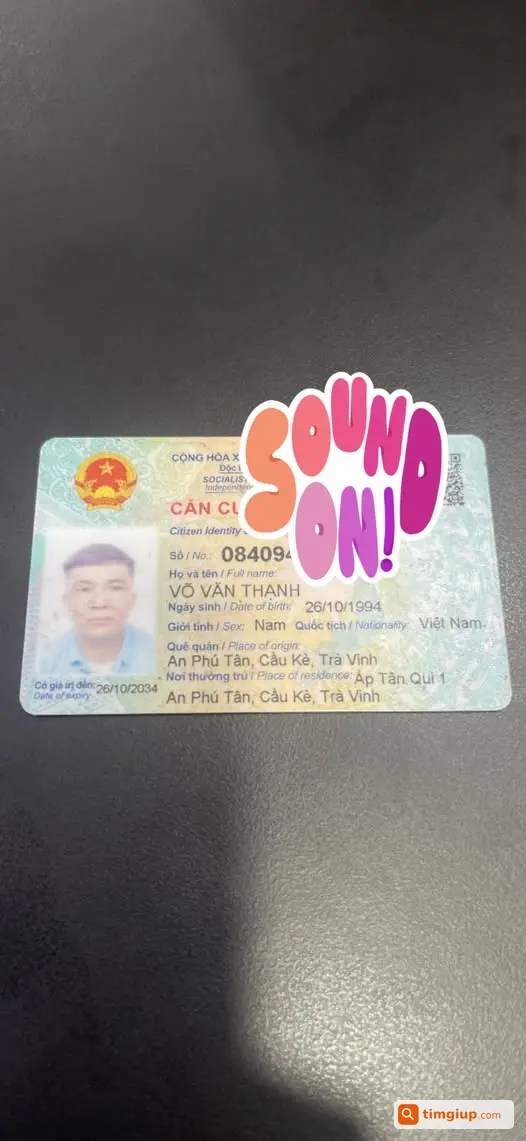 Rơi Bóp Có CCCD, Bằng Lái Xe Và Cà Vẹt Xe Tên Võ Văn Thạnh