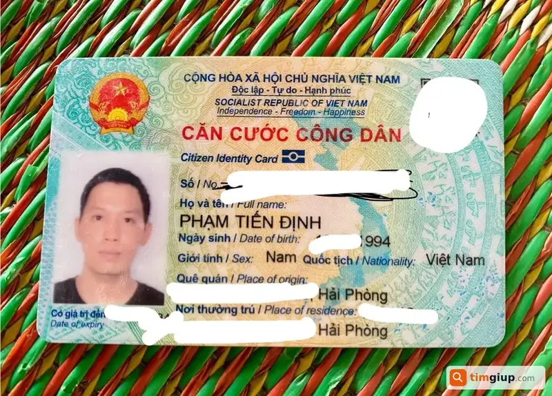 Tìm ví chứa giấy tờ tùy thân của anh Phạm Tiến Định tại Lê Chân, Hải Phòng