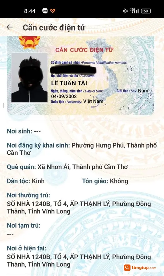 Mất Bóp Giấy Tờ CCCD Khu Vực Tân Túc, Bình Chánh Sáng 5-10