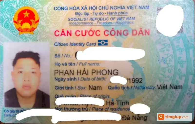 Ví Đen Rơi Cùng CCCD Tên Phan Hải Phong Tại Đà Nẵng