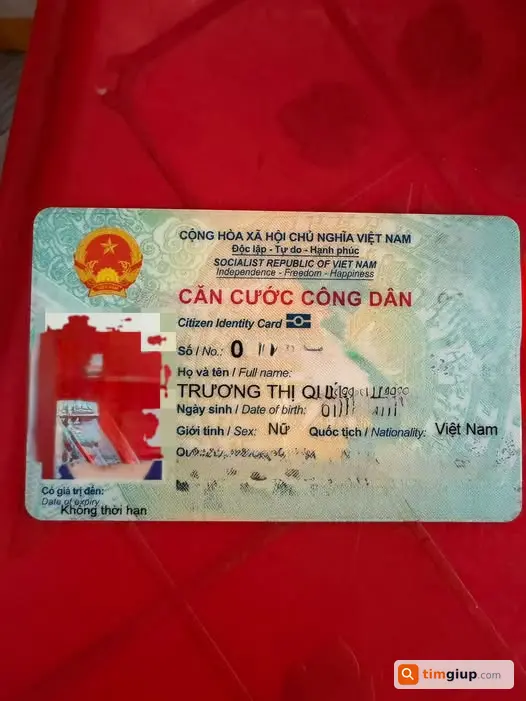 Tìm Giấy Tờ Tùy Thân (CCCD) Trương Thị Quý Tại Mỹ Tho