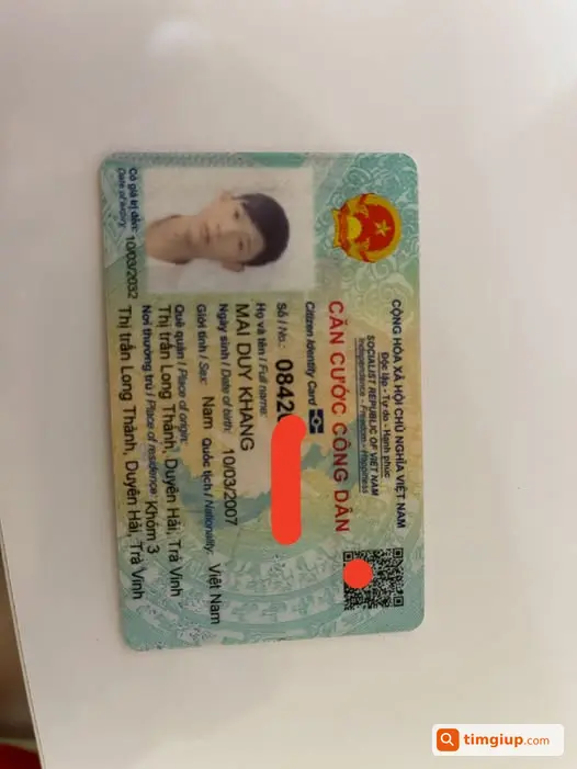 Tìm Ví Có CCCD Và Giấy Tờ Thất Lạc, Liên Hệ Duy Khang