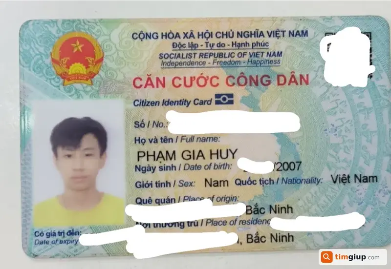 Tìm ví và giấy tờ tùy thân của Phạm Gia Huy tại Từ Sơn, Bắc Ninh
