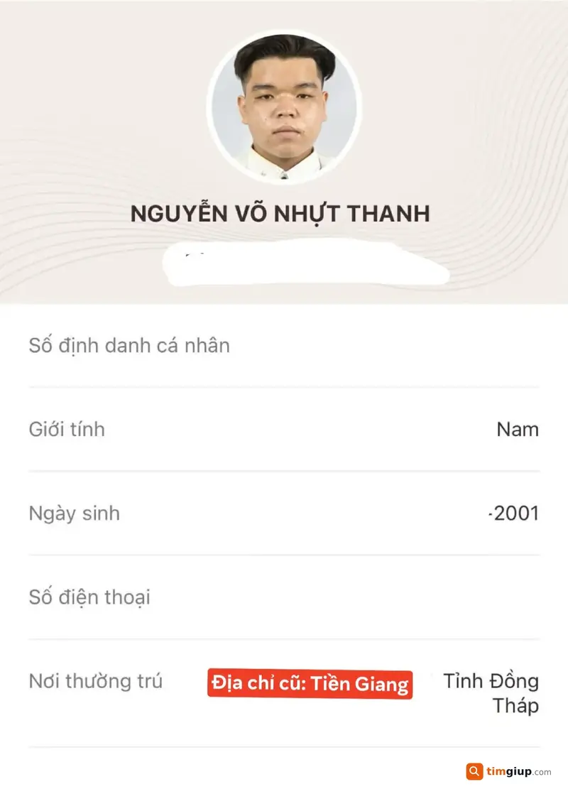 Tìm ví chứa giấy tờ tùy thân của Nguyễn Võ Nhựt Thanh tại TP.HCM