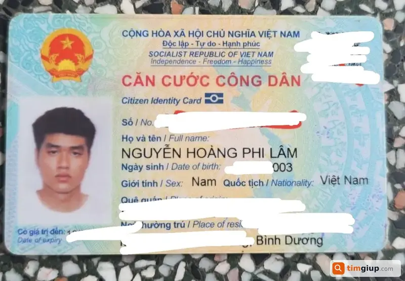 Tìm ví đánh rơi chứa giấy tờ tên Nguyễn Hoàng Phi Lâm tại Bình Dương