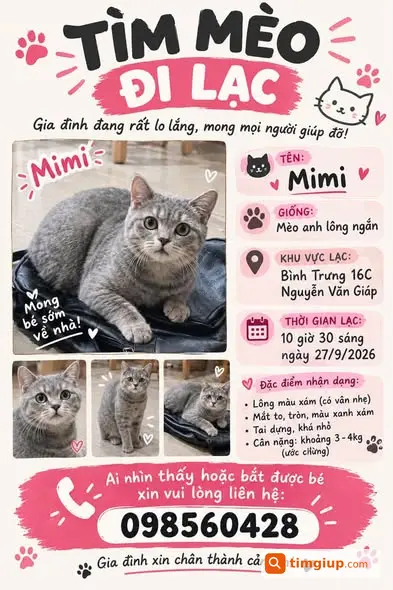 Bé Thất Lạc Khu Vực Bình Trưng Đông, Cát Lái, Quận 2