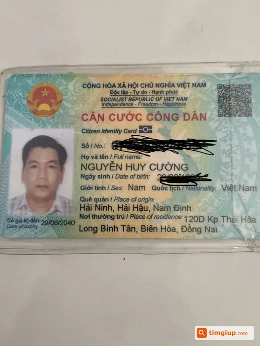 Đánh Rơi Căn Cước Tên Nguyễn Huy Cường Tại Bình Đa