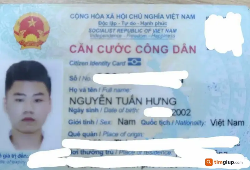 Tìm ví chứa giấy tờ tùy thân tên Nguyễn Tuấn Hưng tại Hà Nội