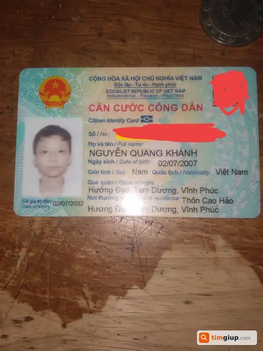 Tìm Ví Và Giấy Tờ CCCD Thất Lạc Tại Xã Tam Dương