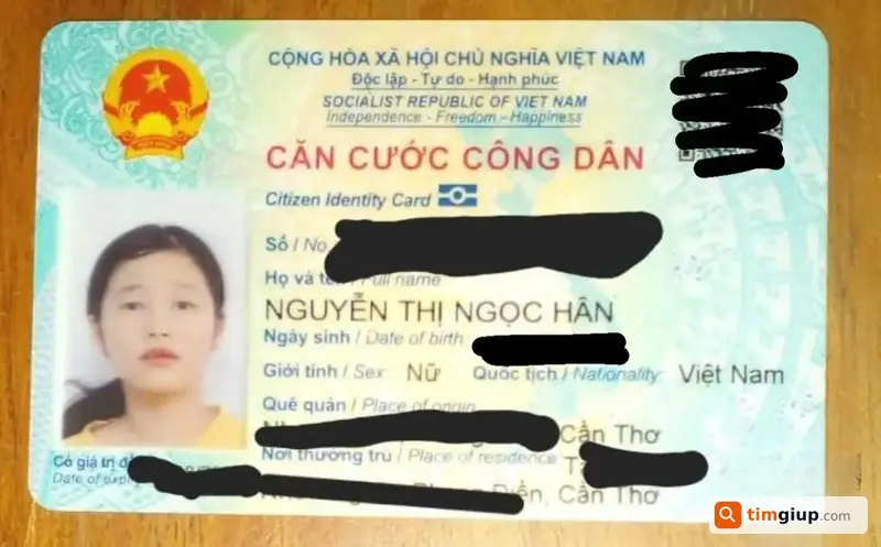 Tìm giấy tờ tùy thân (CCCD) tên Nguyễn Thị Ngọc Hân tại Cần Thơ