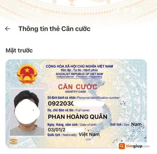 Tìm Giấy Tờ CCCD Tên Phan Hoàng Quân Rơi Tại Quận 4