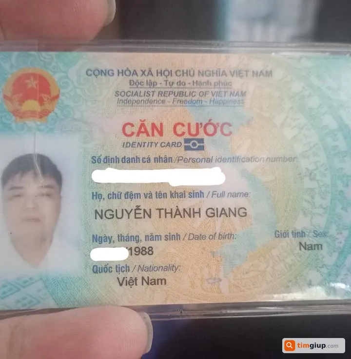 Tìm ví và giấy tờ tùy thân của anh Nguyễn Thành Giang tại TP.HCM