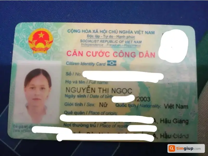 Tìm Giấy Tờ Tùy Thân (CCCD) Tên Nguyễn Thị Ngọc Rơi Ở Cần Thơ
