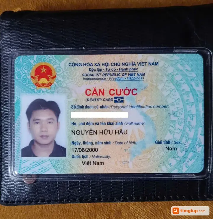 Tìm Ví CCCD Nguyễn Hữu Hậu Rơi Tại TP.HCM Ngày 25-08
