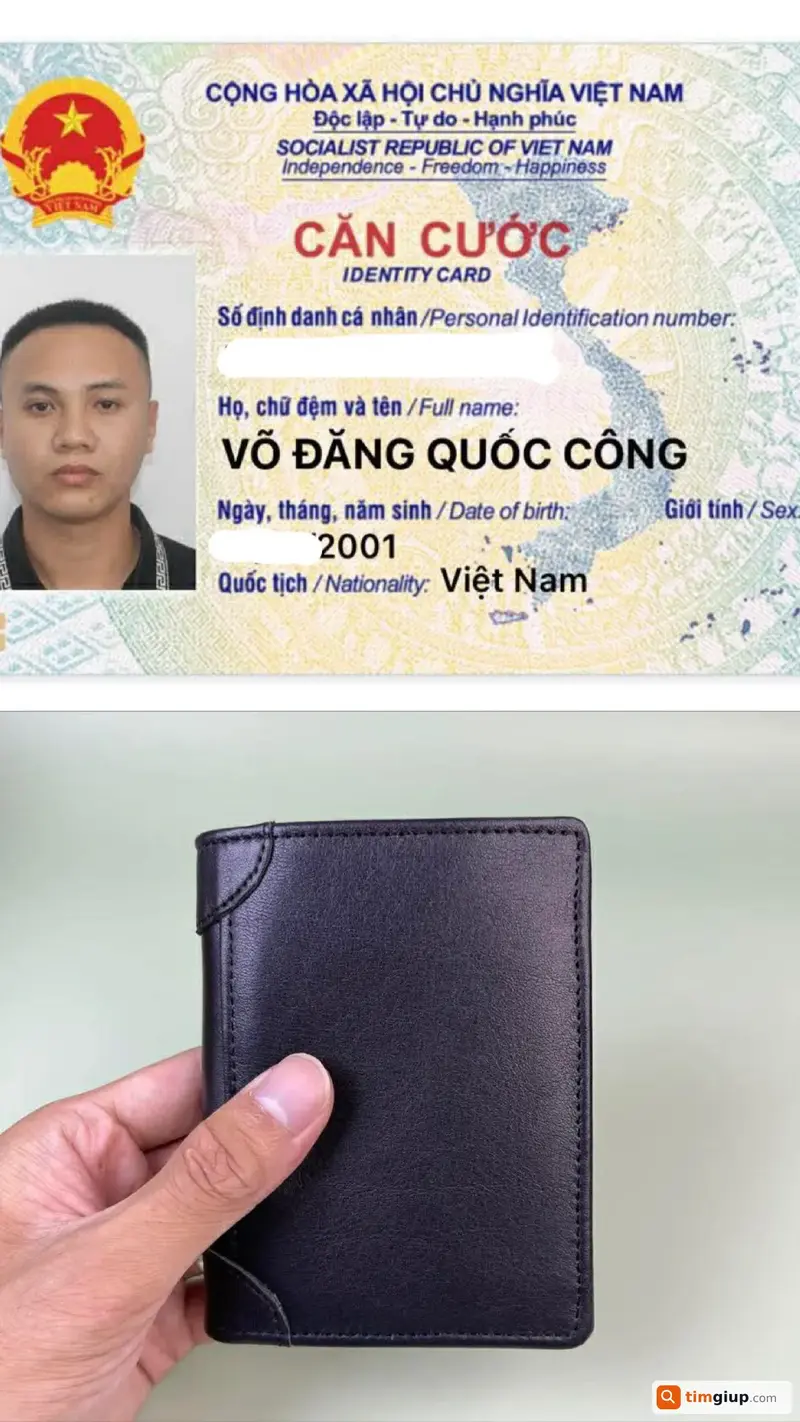 Tìm ví và giấy tờ tùy thân của anh Võ Đăng Quốc Công tại Bình Dương