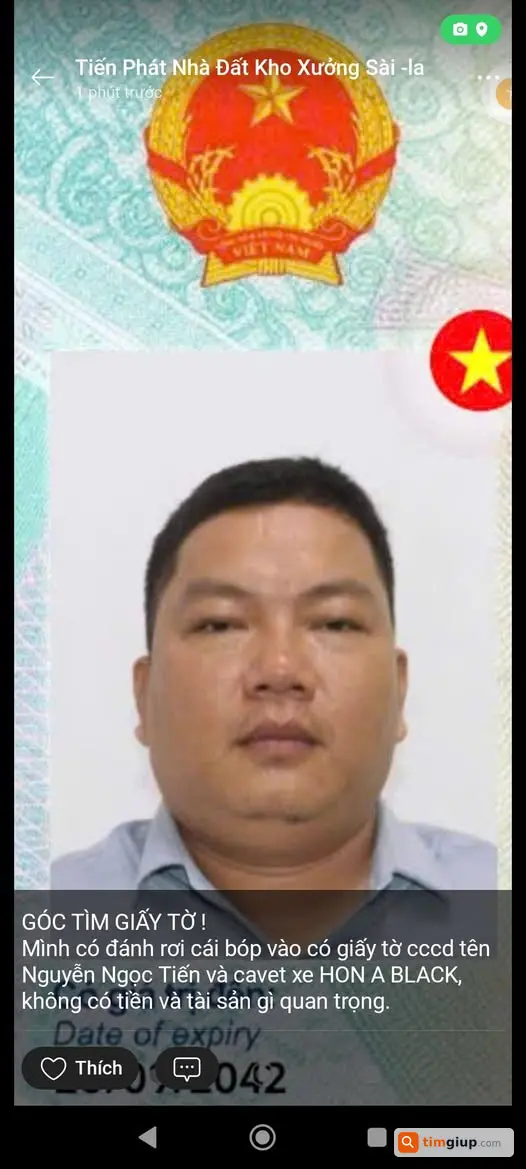 Tìm Ví Có CCCD Nguyễn Ngọc Tiến Tại Phan Văn Hớn Quận 12