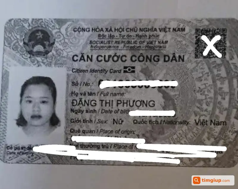 Đánh Rơi Căn Cước Công Dân Đặng Thị Phượng Tại Hải Phòng