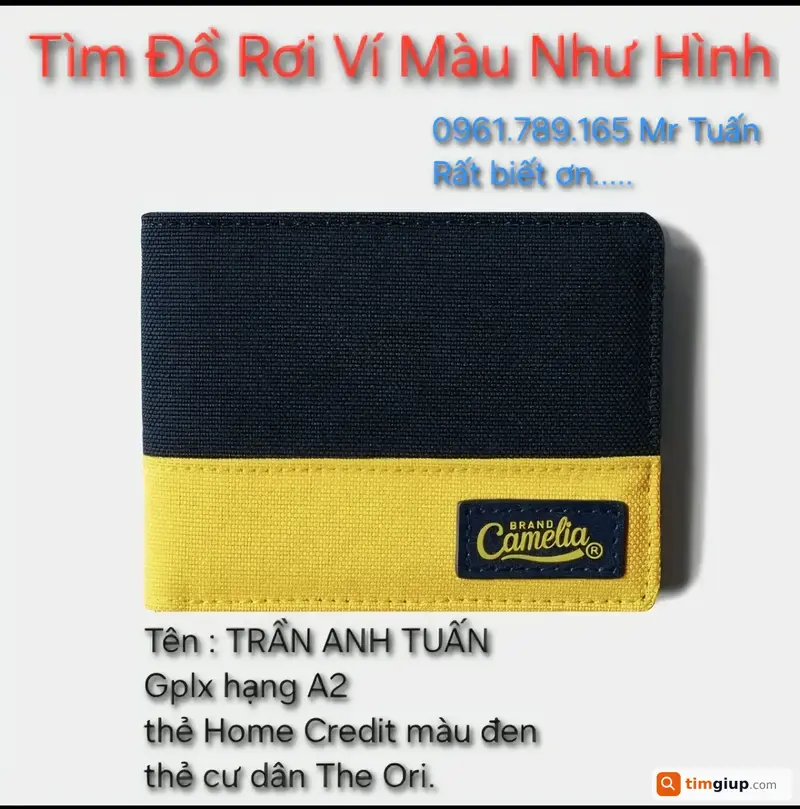 Tìm ví giấy tờ đánh rơi tên Trần Anh Tuấn tại Đà Nẵng