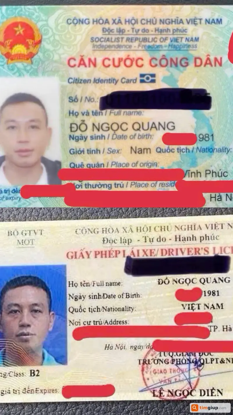 Tìm ví và giấy tờ tùy thân của anh Đỗ Ngọc Quang tại Đống Đa, Hà Nội