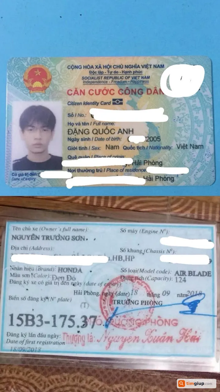 Tìm ví và giấy tờ tùy thân của Đặng Quốc Anh tại Hải Phòng