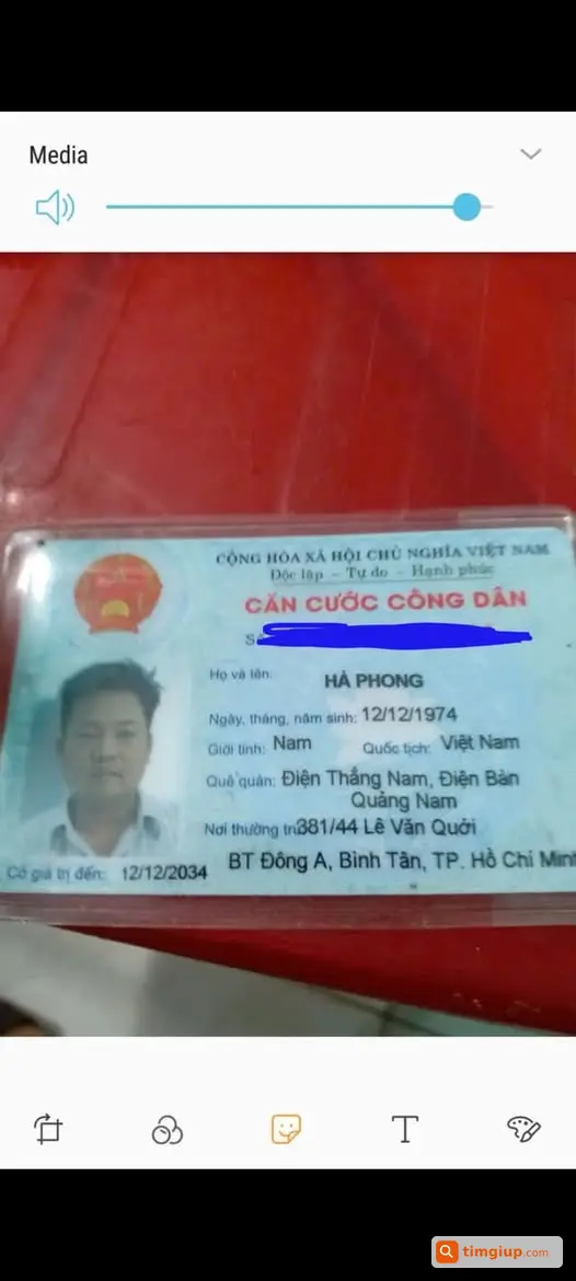 Ví Nâu Chứa CCCD Hà Phong Thất Lạc Tại Quận 1