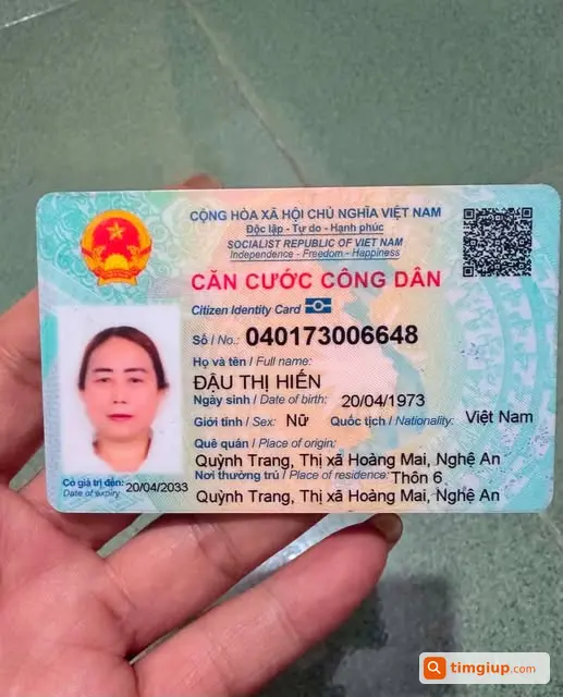 Nhặt Được CCCD Tìm Chủ Nhân Tại Khu Vực Chưa Rõ