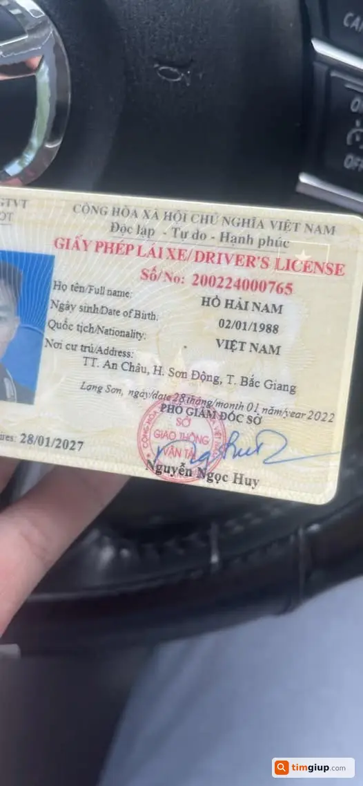 Tìm GPLX tên Hồ Hải Nam rơi tại Thanh Xuân, Hà Nội