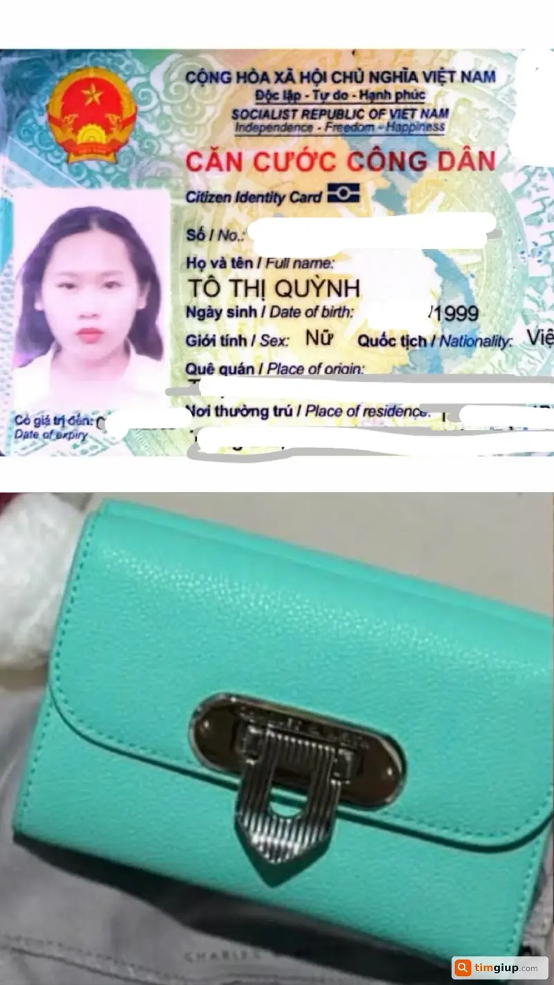 Tìm ví và giấy tờ tùy thân của chị Tô Thị Quỳnh tại Biên Hòa, Đồng Nai