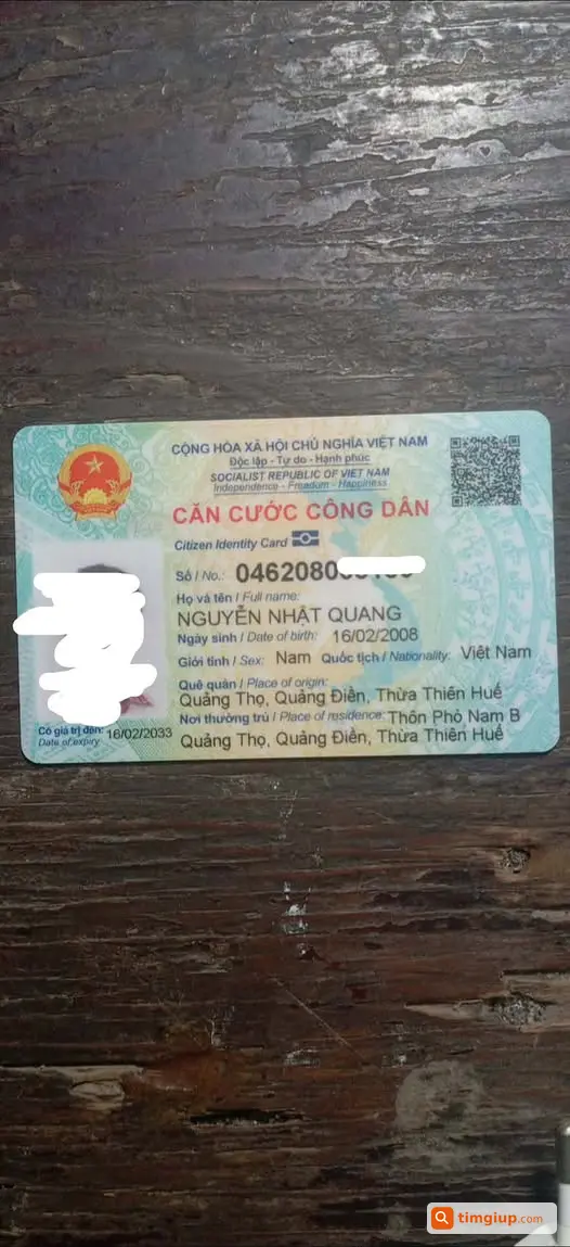 Làm Rơi Ví Có CCCD Tại Huế, Mong Người Nhặt Được Trả Lại