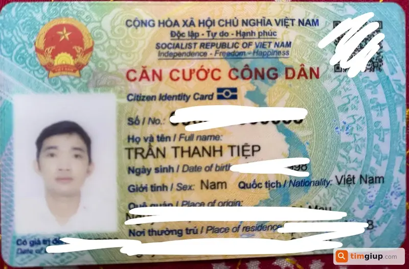 Tìm ví và giấy tờ tùy thân tên Trần Thanh Tiệp (1998) tại Bình Dương