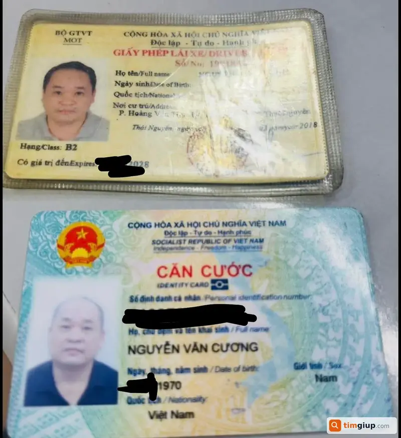 Tìm ví đánh rơi tên Nguyễn Văn Cương tại TP. Thái Nguyên