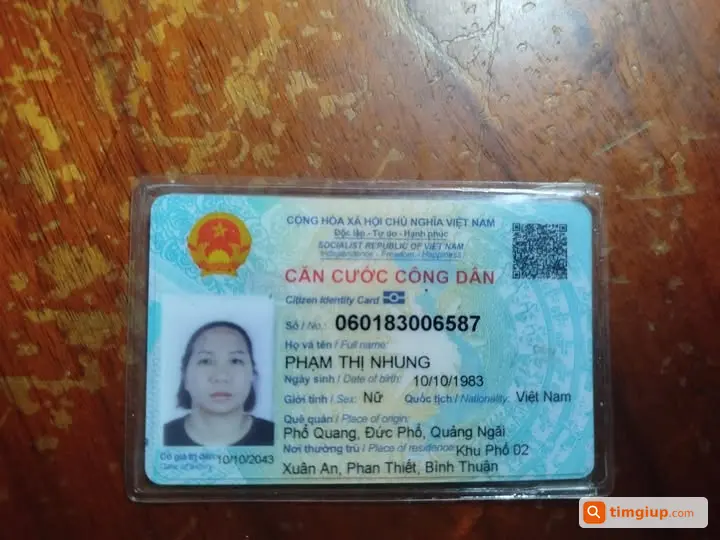 Nhặt Được CCCD, Tìm Người Nhận Lại Giấy Tờ Thất Lạc