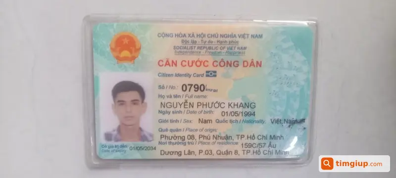 Mất Ví CCCD Và Cavet Xe Khu Vực Lê Trọng Tấn, Tân Sơn Nhì