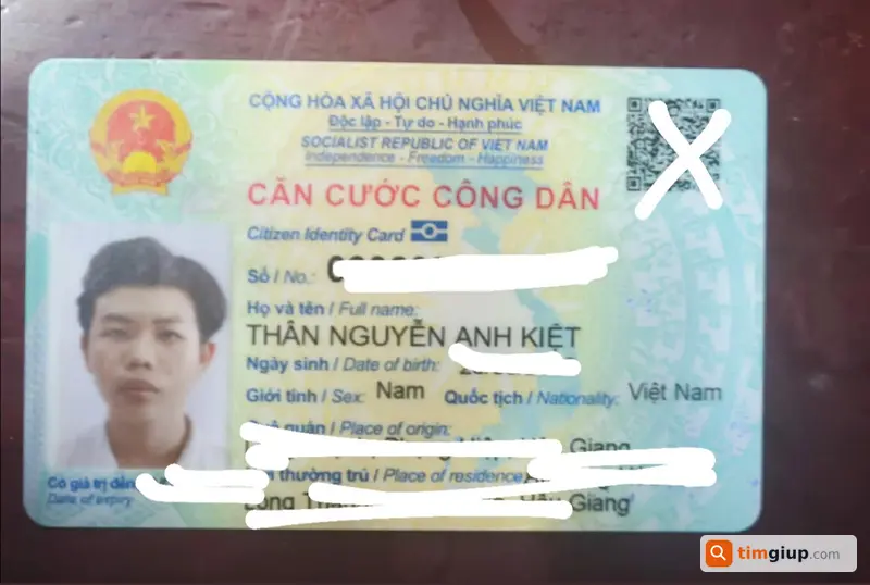 Tìm ví đen có CCCD tên Thân Nguyễn Anh Kiệt ở Cần Thơ