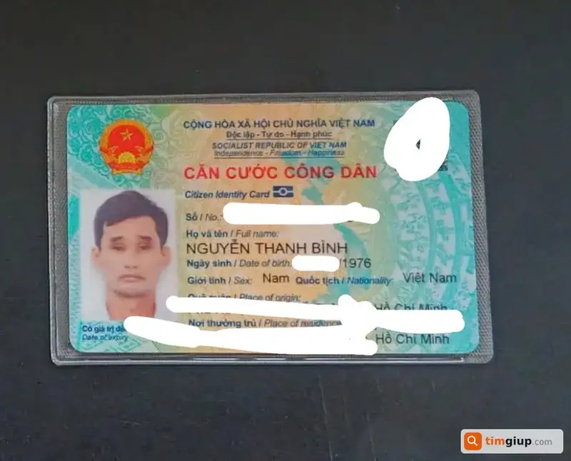 Tìm ví và giấy tờ tùy thân của anh Nguyễn Thanh Bình tại Thủ Đức, TP.HCM