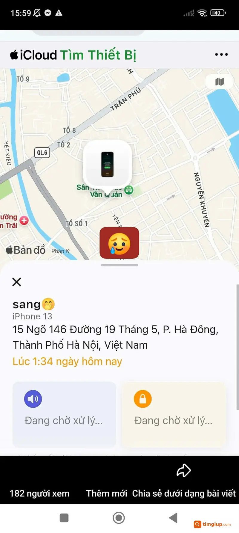 Tìm Điện Thoại iPhone 13 Đánh Rơi Tại Hà Đông, Hà Nội
