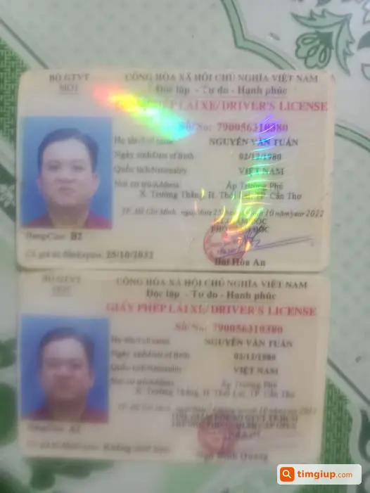 Nhặt Được 2 Bằng Lái Xe Trên Đường, Liên Hệ Nhận Lại